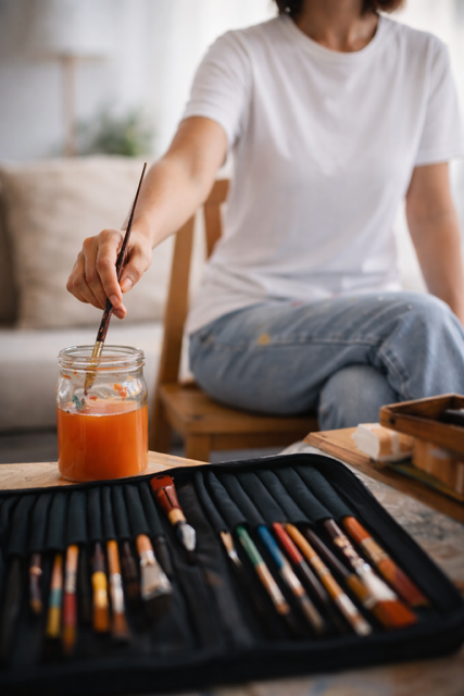 Kreatives Arbeiten mit Pinseln